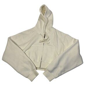 Matte Collection Staple Cropped Hoodie in Creme